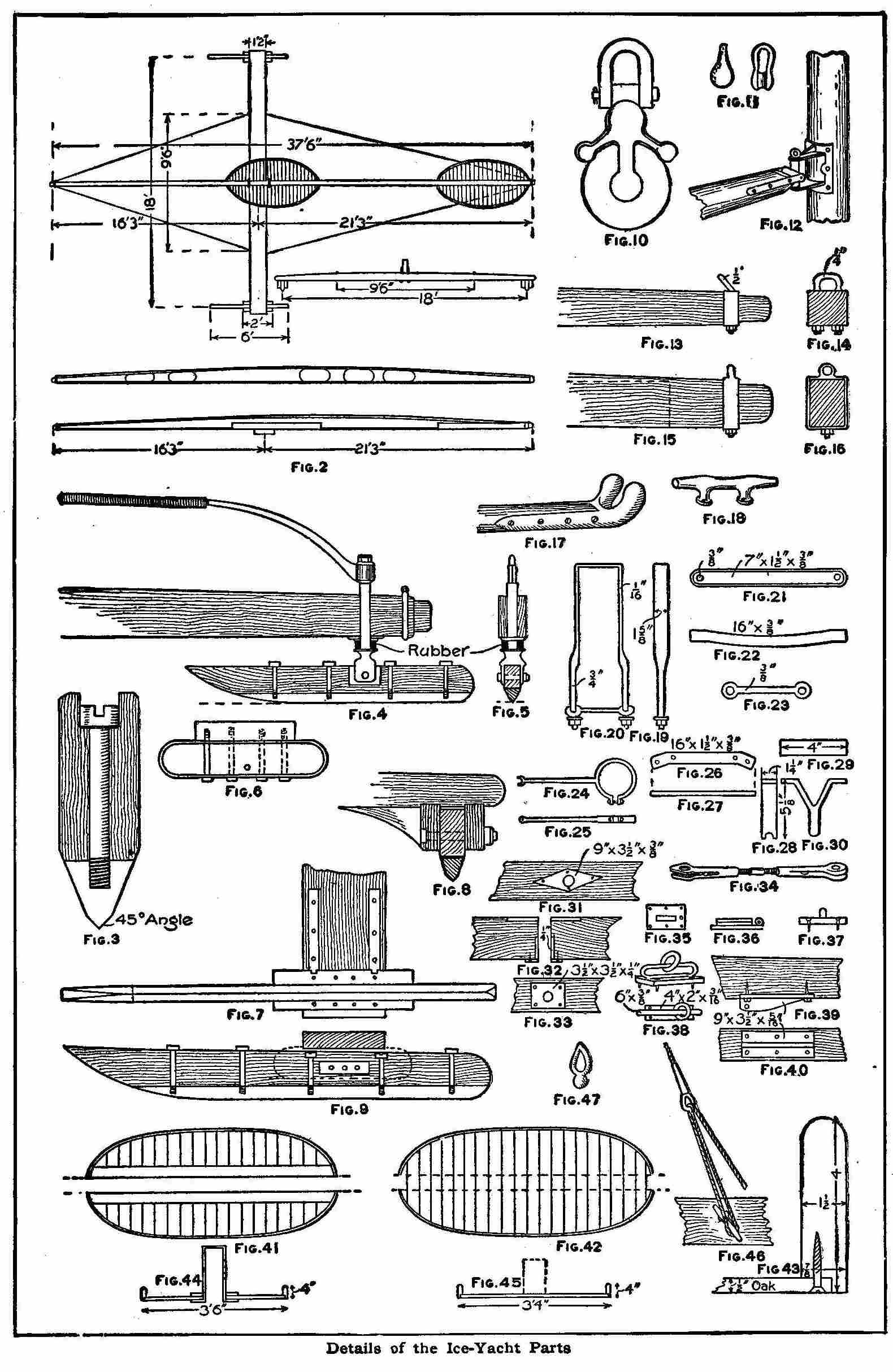 Details of the Ice-Yacht Parts