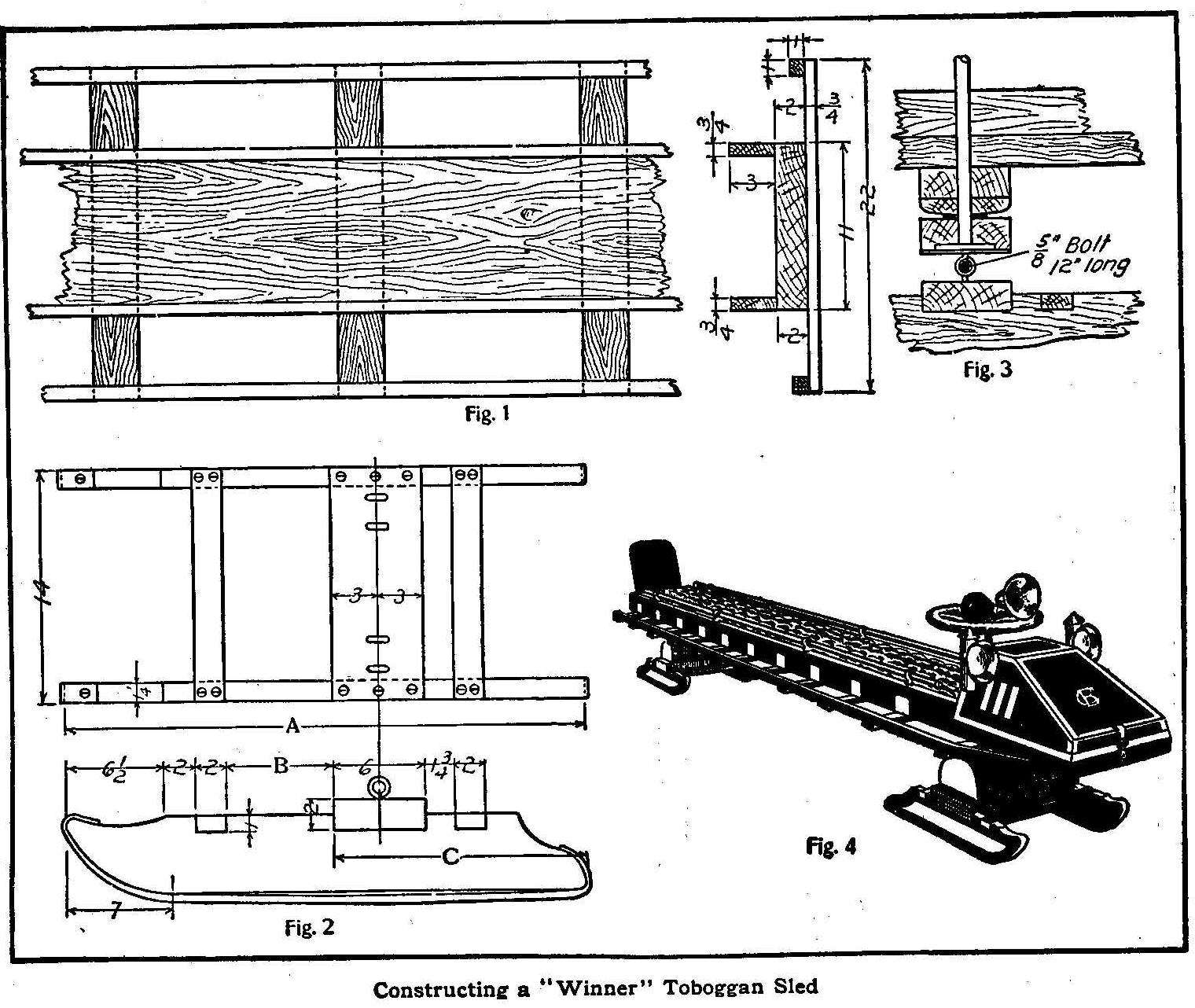 Construction a Winner Toboggan Sled