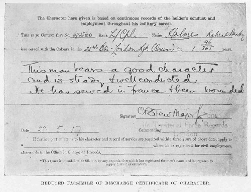 Reduced Facsimile of Discharge Certificate Of
Character.