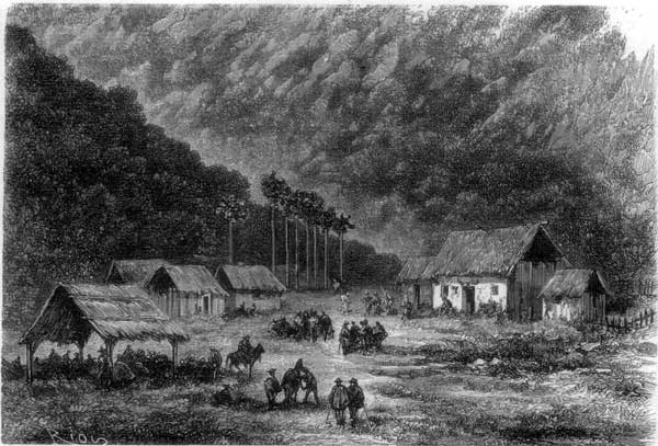 "THE STRAW SHEDS AND GRASSY PLAZA OF CHILE-CHILE"&mdash;P. 30.