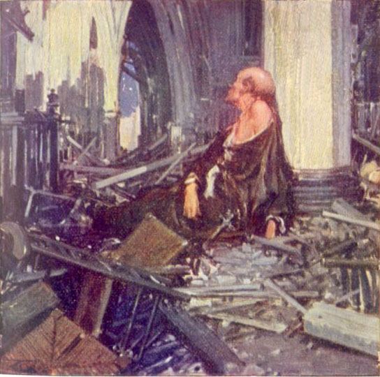 "It is He," whispered the priest. "His sorrow was
greater than mine."