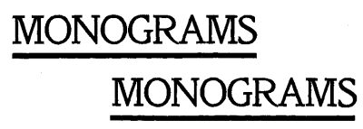 MONOGRAMS MONOGRAMS