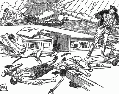 NEARLY EVERY MAN ON THE QUARTERDECK OF THE "ARGO" WAS KILLED OR WOUNDED. NEARLY EVERY MAN ON THE QUARTERDECK OF THE "ARGO" WAS KILLED OR WOUNDED.