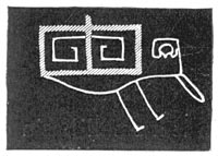 Figure on Rock on Piedras Verdes River.
White lines indicate pecking, the rest is coloured red.