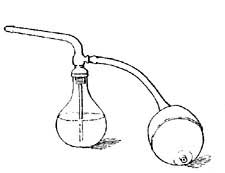 FIG. 51.—By squeezing the bulb, air is forced out of
the nozzle.