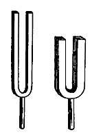 FIG. 172.&mdash;The pitch given out by a fork depends upon
its shape.