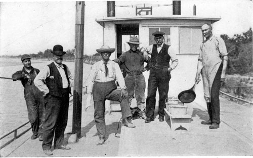 On the Hurricane Deck of the "Expansion"; Capt. Marsh
Third from the Left.