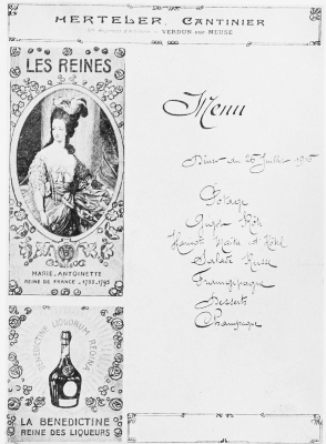 Menu, Merteler, Cantinier