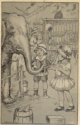 BUNNY AND SUE FED THE ELEPHANTS. BUNNY AND SUE FED THE ELEPHANTS.