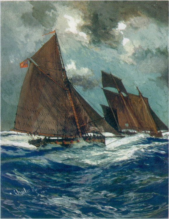 Revenue Cruiser chasing Smuggling Lugger