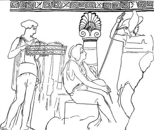 FIG. 11.&mdash;ATTIC GRAVE PAINTING.


(FROM BAUMEISTER.)