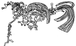Fig. 7.
QUETZAL, TEMPLE OF THE CROSS, PALENQUE.