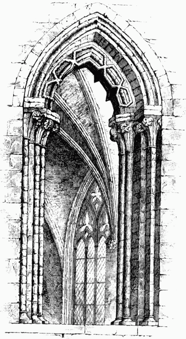 ARCH DISCOVERED AT ENTRANCE OF LADY CHAPEL. Illustration: ARCH DISCOVERED AT ENTRANCE OF LADY CHAPEL.