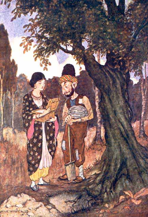 He presently discovered a gold box, about a foot square, which he gave into the princess's hands. He presently discovered a gold box, about a foot square, which he gave into the princess's hands.