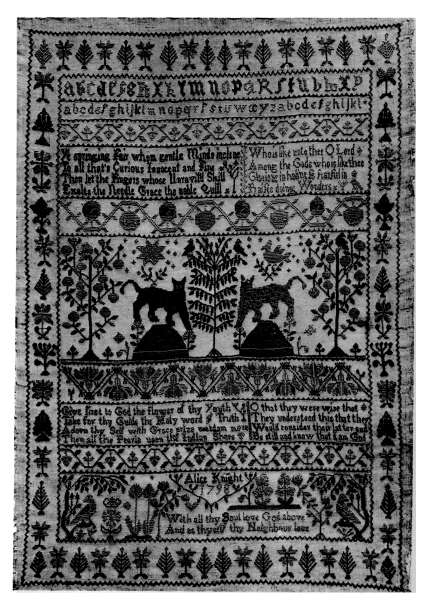 Plate X.&mdash;An Embroidered Sampler.
