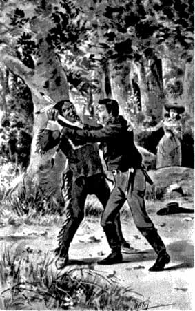 In a second more the two men were
in a hand-to-hand encounter
