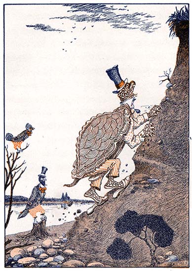 Timothy began to climb the steep bluff. Timothy began to climb the steep bluff.