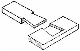 Fig. 38.&mdash;Stopped Dovetail
    Halving.