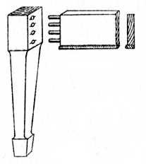 Fig. 208.&mdash;Dowelling a Dining-Table Leg.