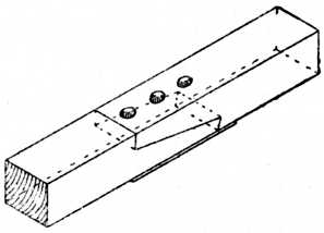 Fig. 213.&mdash;Plated Scarf Joint Used in Roof Work.