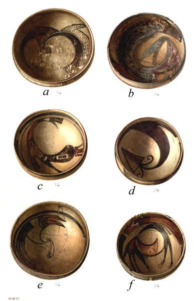 PL. CXLVIII&mdash;
FOOD BOWLS WITH SYMBOLS OF FEATHERS FROM SIKYATKI