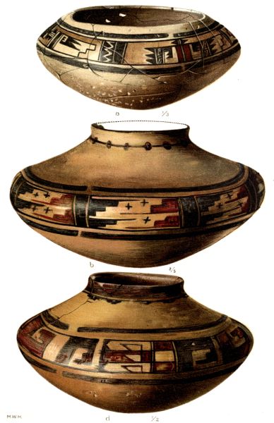 PL. CXXXVI&mdash;
VASES WITH FIGURES OF BIRDS AND FEATHERS FROM SIKYATKI