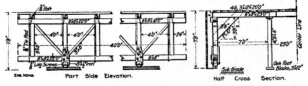 Fig. 144.&mdash;Traveling Form for Side Walls, New York Subway
Tunnels.