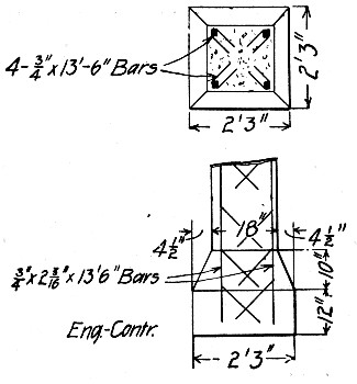 Fig. 276.&mdash;Column Construction for 75,000-Gallon
Reservoir.