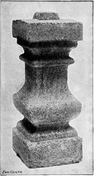 Fig. 47.&mdash;Concrete Baluster Finished by Scrubbing and
Washing.