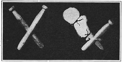 Fig. 102&mdash;Slide the prongs of two clothespins together.