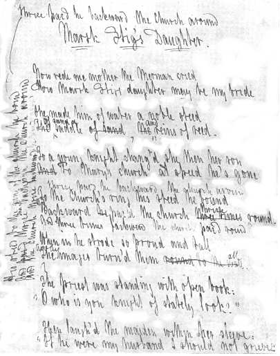Manuscript of Marsk Stig&rsquo;s Daughter