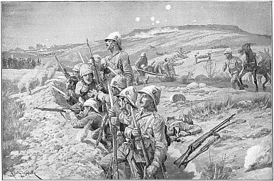 FIX BAYONETS! REPELLING AN ATTACK FROM THE TRENCHES
AROUND LADYSMITH.