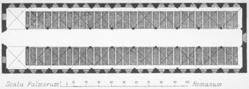 Fig. 90. Ground-plan and section of Library at Cesena.
