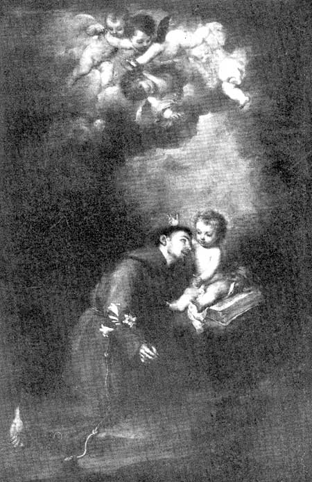 Fig. 48. St. Anthony and the Christ-Child. Murillo.
Museum of Seville, Spain.