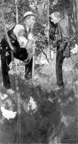 "'Boy?' inquired Ledlie, resting one soil-incrusted
boot on his spade."