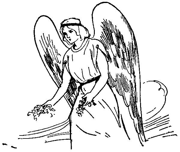 The angel handed her the frail blossom