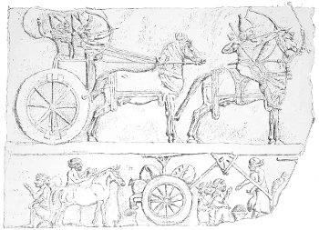 Fig. 115.&mdash;Bas-relief with several registers. Width 38
inches. Louvre. Drawn by Bourgoin.