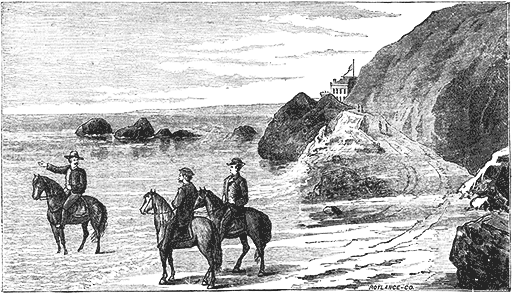 Captain Glazier Riding Into The Pacific&mdash;near The Cliff House, San Francisco.
