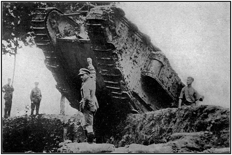 A Tank Halfway over the Top