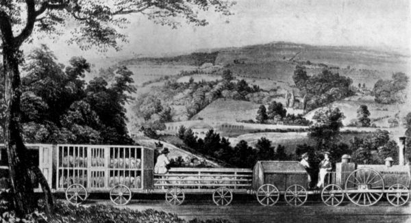 PRIMITIVE GREAT WESTERN RAILWAY TRAIN BETWEEN
BRISTOL AND BATH, PASSING KELSTON.