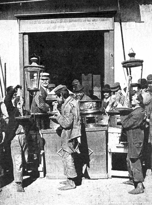 "It is a funny sight to see the boys of Naples eating macaroni"
