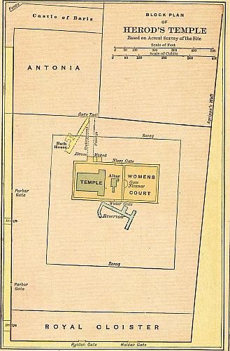 MAP 9 BLOCK PLAN OF HEROD'S TEMPLE Based on Actual Survey of the Site