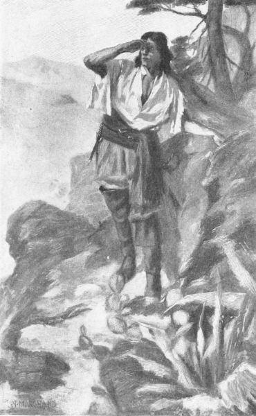 ... he reached the summit&mdash;breathless, exhausted,
unhelmed, weaponless, coatless, in rags; torn, bruised,
bleeding, but unharmed.