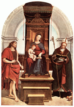 PLATE VII.&mdash;RAPHAEL

THE ANSIDEI MADONNA

National Gallery, London