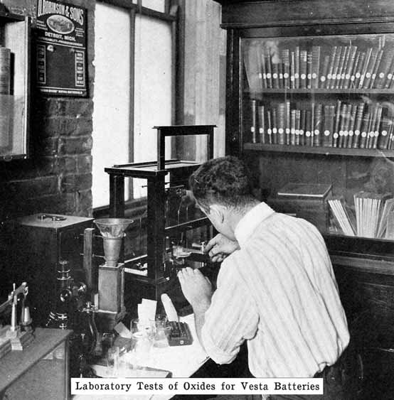Photo: Laboratory tests of oxides for Vesta
batteries