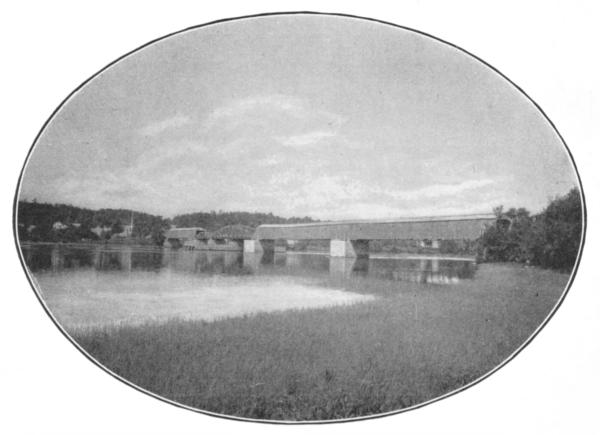 ROCKS VILLAGE AND BRIDGE
Home of the Countess was at further end of the bridge, in house now
standing, afterward occupied by Whittier's benefactor, Dr. Weld.