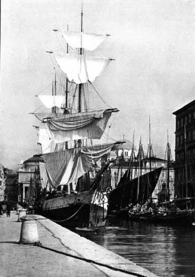 SHIPPING AT TRIESTE: THE CANAL, WITH THE GREEK CHURCH AND
SANT' ANTONIO


