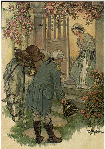 GEORGE WASHINGTON AND MARTHA CURTIS.

From a drawing by Clara M. Burd. (Page 34)