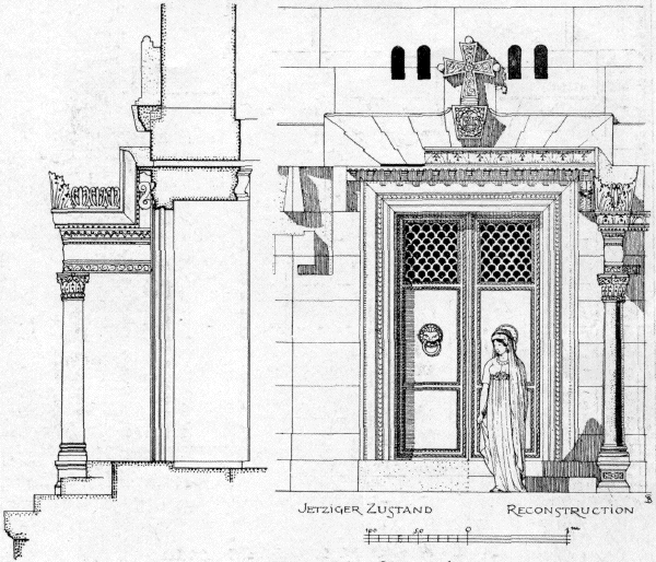 Bild 22. Die Türwand des Obergeschosses. Bild 22. Die Türwand des Obergeschosses.