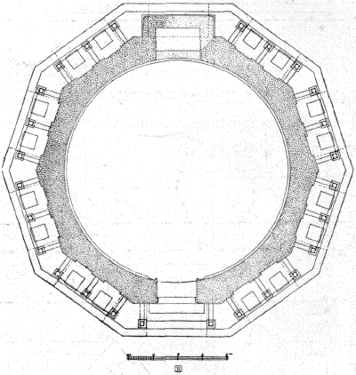 Bild 24. Grundriss des Obergeschosses, rekonstruiert von Bruno Schulz. Bild 24. Grundriss des Obergeschosses, rekonstruiert von Bruno Schulz.